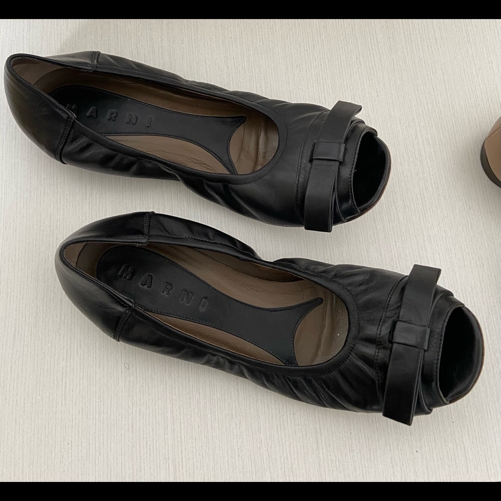 Marni Flats | Black | Nude Size 37